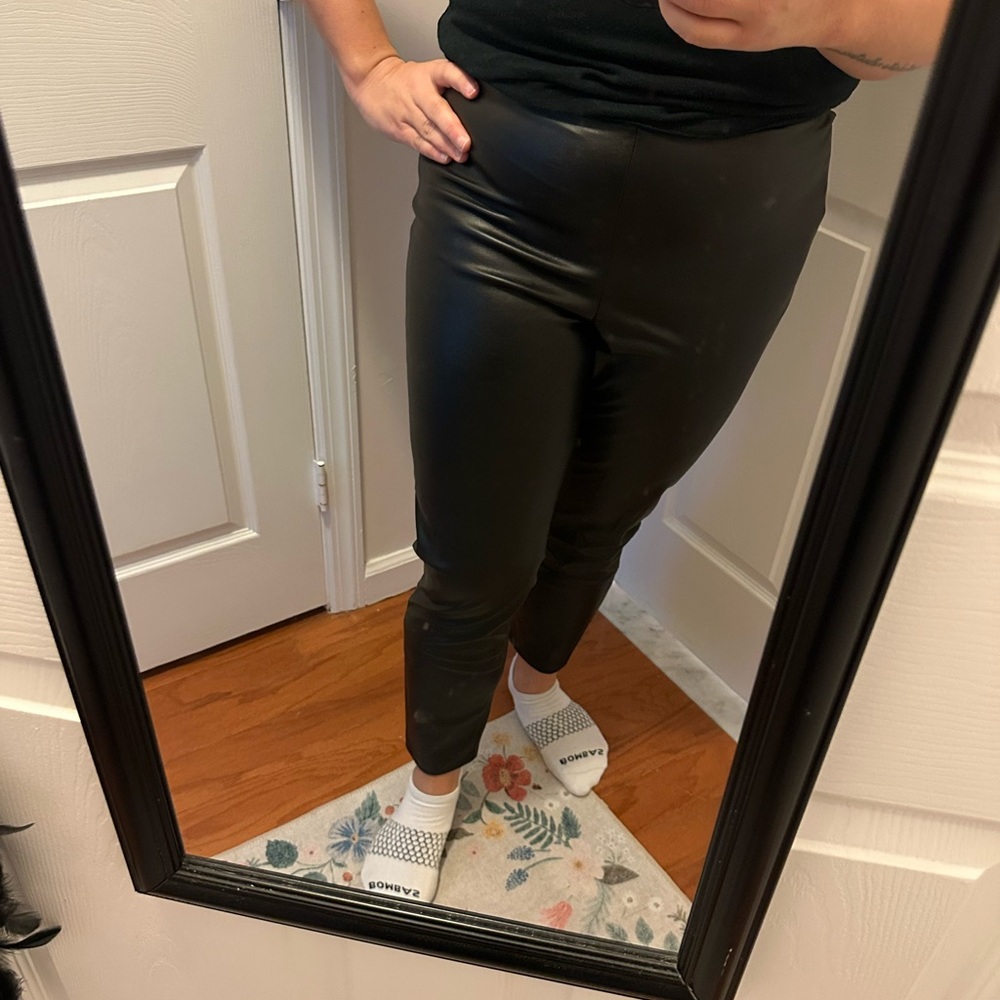 Black Faux Leather Pants